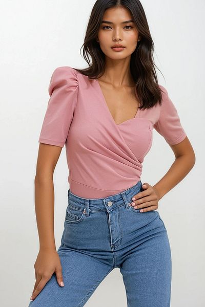 Trend Alaçatı Stili Women's Powder Pink Single Shoulder Detailed Blouse ALC-X11799