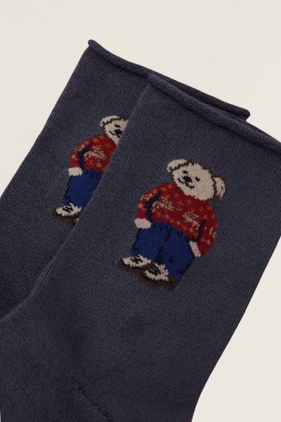 Katia&Bony Women's Teddy Patterned Elastic Modal Socks Gray