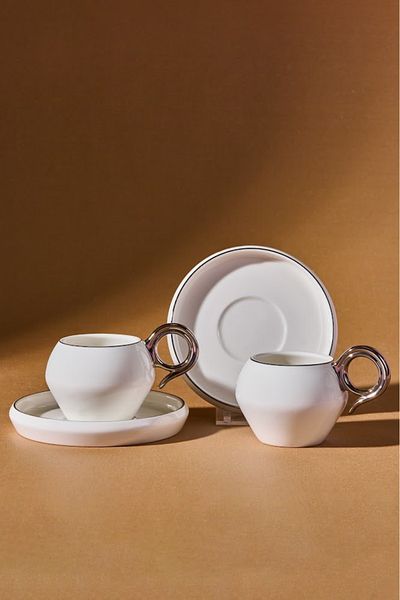 Karaca Venus Platinum Coffee Cup Set for 2 Persons 135 ml