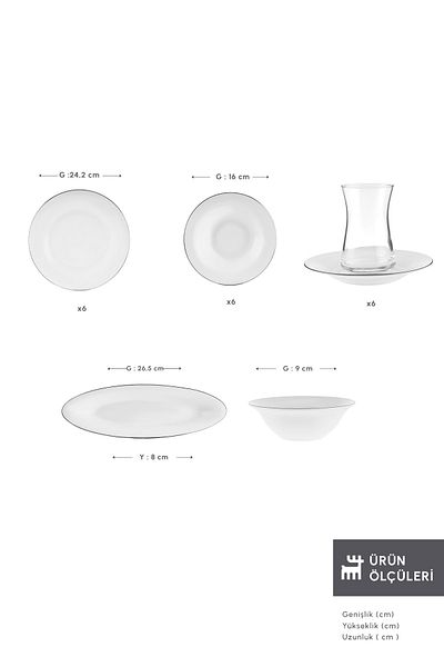 Karaca Fine Pearl Fame - 26 Pieces Platinum Breakfast Set for 6 People
