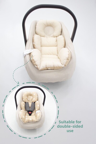 mordesign Orthopedic Baby Stroller Cushion and Sheet, Cotton Fabric, Plaid Series