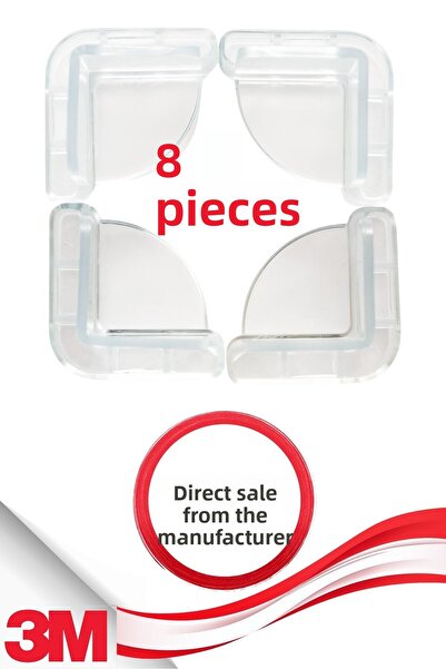 Abuy 8 Pieces 3 Point 3m Adhesive Silicone Corner Protector