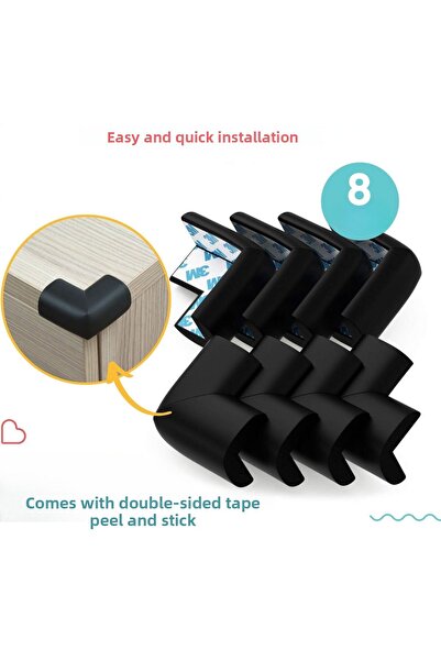 Miningaa 8 Pieces Corner Protector Cushion Pure Rubber Table Coffee Table Edge Corner Protector Child Baby Safety Protection