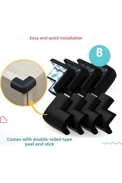 Miningaa 8 Pieces Corner Protector Cushion Pure Rubber Table Coffee Table Edge Corner Protector Child Baby Safety Protection
