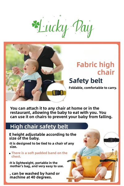 Lucky Day Baby Fabric High Chair Safety Belt