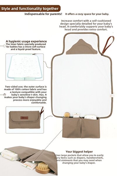 mordesign Baby Bag Changing Mat, Changing Pad, Portable Nursing Bag, Clutch Series