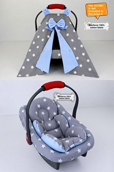 Umaybebek 3 قطع - غطاء عربة الأطفال، وسادة عربة الأطفال مع دعم الخصر، ملاءة ع...