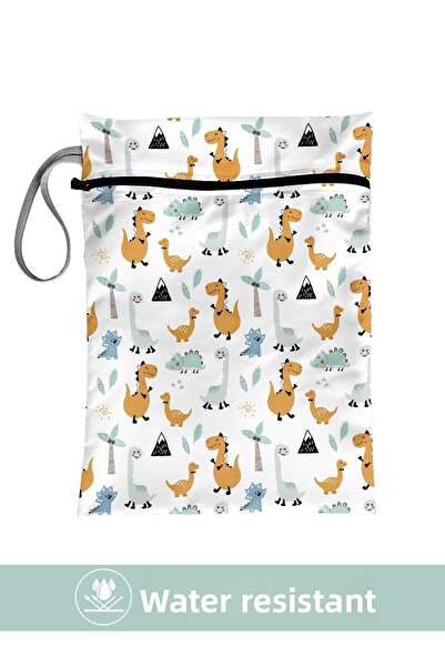 Bunnybons ملابس دينو للأطفال - ملابس نظيفة رطبة/جافة، ملابس سباحة، حقيبة مقاو...