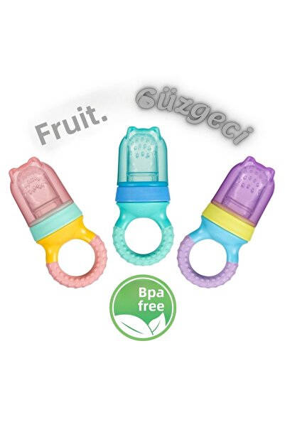 Wee Baby مجموعة مصفاة فواكه مكونة من 3 قطع (أزرق + وردي + أرجواني)