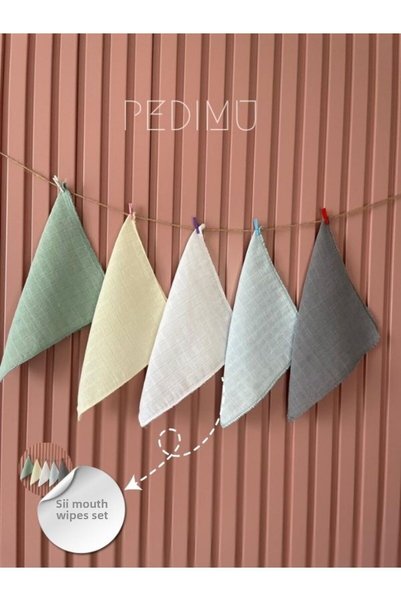 Pedimu Pack of 5 Baby Boy Muslin Fabric Baby Mouth Wipes & Sweat Cloth