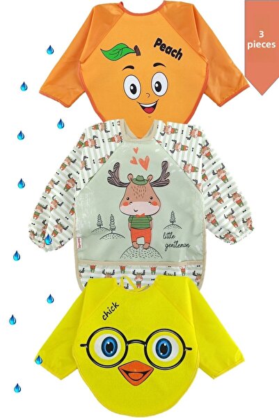 dubi baby 3 Pieces Deer Chick Strawberry Patterned Baby Food Bib 6-24 Months