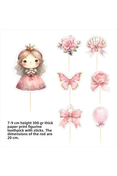 SİYAH PARTİ EVİ Little Princess Girl Birthday Cake Decoration Gift