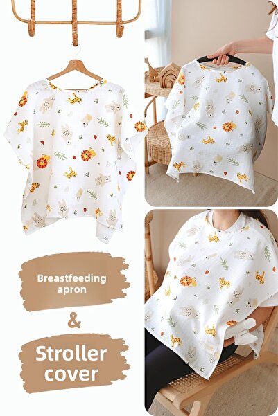 ESTİ Baby Ποδιά θηλασμού μουσελίνα πολλαπλών χρήσεων / Κάλυμμα καροτσιού / Κά...