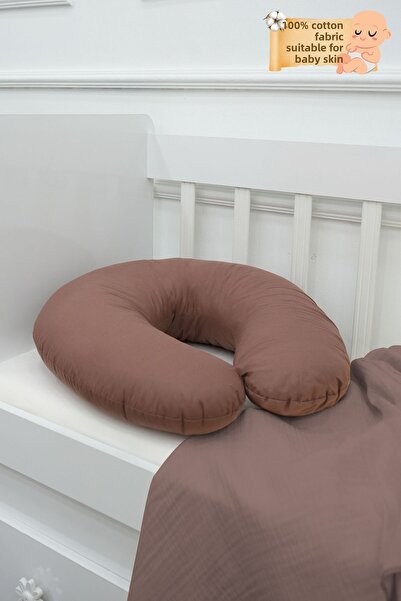 mordesign Brown Breastfeeding Pillow - Baby and Pregnant Support, Cotton Fabr...