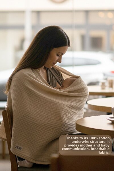 LUCKKA Σαλιάρα θηλασμού από μουσελίνα με 2 στρώσεις