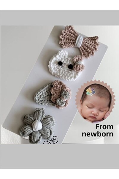 Kadın Girişimciler Atölyesi Newborn Baby Buckle 4-Piece Clip Baby Hairless Ba...