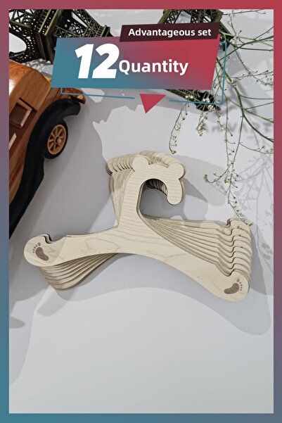 AHWART Set of 12 Baby Clothes and Clothing Hangers - Wooden Hanger