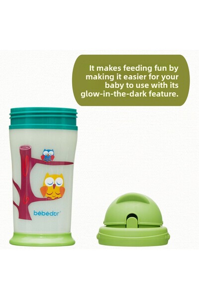 Bebedor Glow in the Dark Drinking Cup with Straw 240 ml