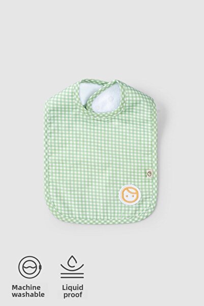 Little Gusto Liquid Proof Organic Cotton Bib Picnic Green Newborn