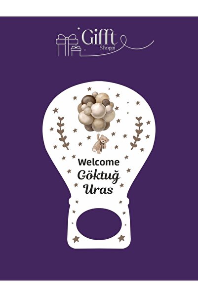 giftshoppi 10 قطع - مغناطيس لعيد ميلاد حديثي الولادة مع دمية دب وفتاحة بالونا...