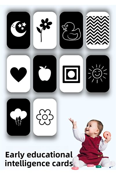 NT Handmade Wooden Educational Cards 0-3 Months Early Education Intelligence ...