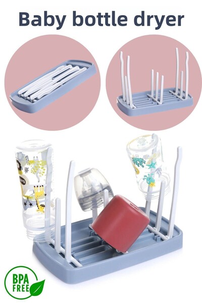 Espas Home Blue Dryer Foldable Baby Bottle and Food Container