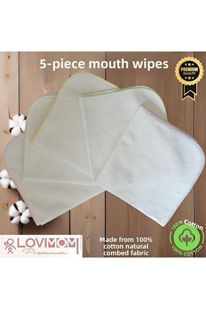 Lovimom Premium مجموعة مناديل مبللة للفم للأطفال مصنوعة من القطن الممشط بنسبة...