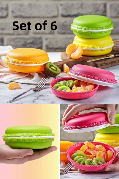 Bayev صندوق تخزين غداء معكرون مكون من 6 قطع - لوعاء الوجبات الخفيفة لرياض الأ...