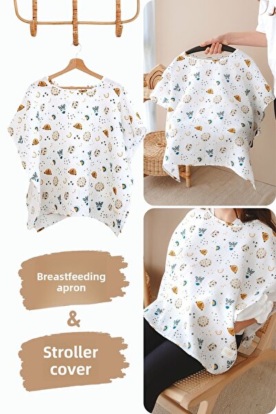 ESTİ Baby Ποδιά θηλασμού μουσελίνα πολλαπλών χρήσεων / Κάλυμμα καροτσιού / Κά...