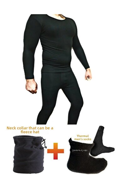 jilly jo Set de 4 Set termic pentru bărbați Lenjerie de corp termic Tricou te...