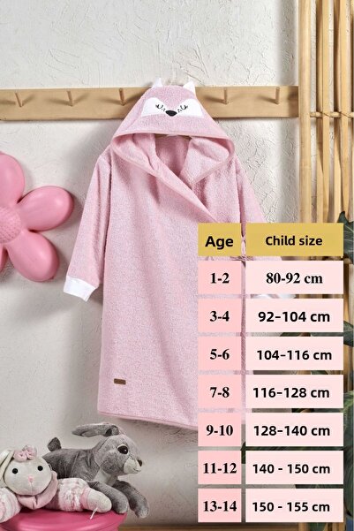 Formeya 100% Cotton Baby Kids Bathrobe Hooded Embroidered Animal Figured Bathrobe