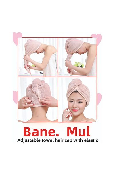 ASEV HOME Hair Bonnet Towel Cotton White