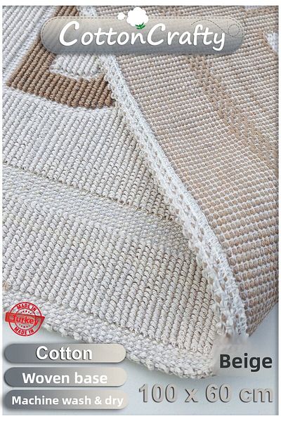 CottonCrafty Βαμβακερό υφαντό χαλάκι μπάνιου που απορροφά το νερό, χαλί μπάνιου BATH 60 x 100 cm