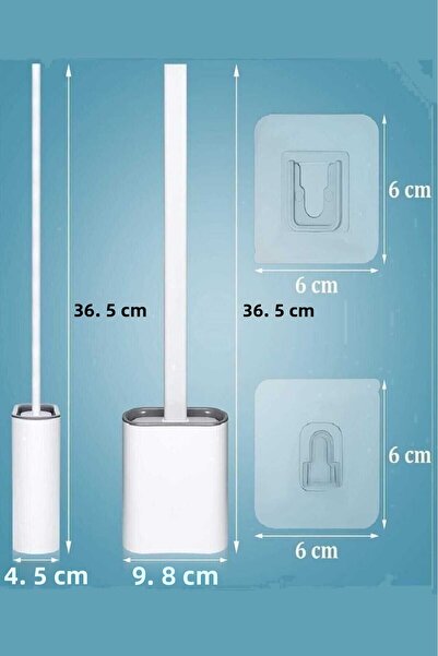 Manosta Perie de toaletă din silicon de culoare albă | Perie de toaletă practică din silicon, pliabilă. Curățare ușoară