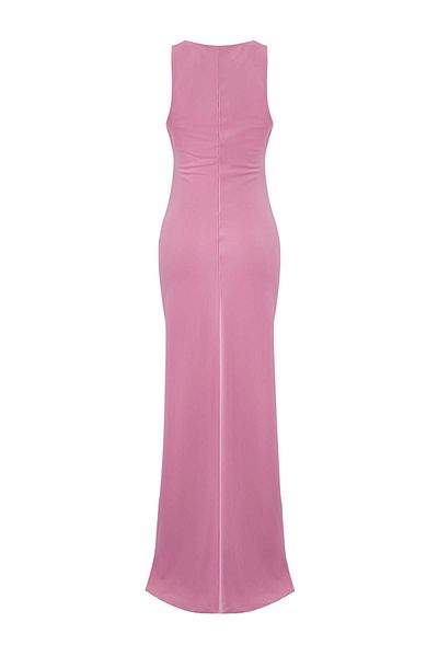 Trendyol Collection Dusty Rose Bodycon Satin Woven Maxi Evening Dress Night Homecoming Gown Tprss25Ae00066