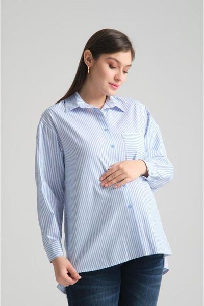 Işşıl IŞŞIL B103-Cămaşă de maternitate OwerSize cu dungi din bumbac