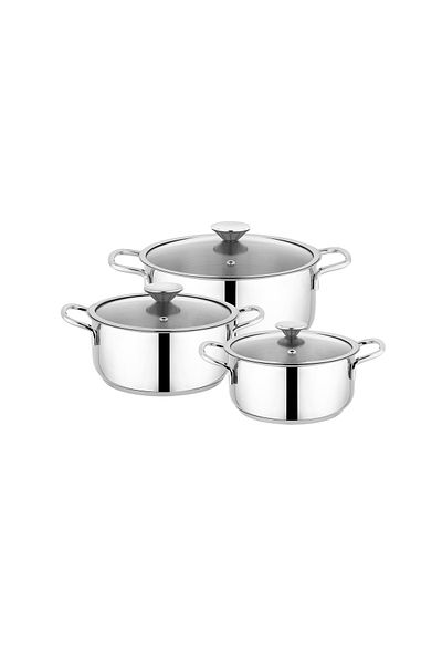 Schafer Steel Storm Steel Pot Set 6 Pieces-Inox