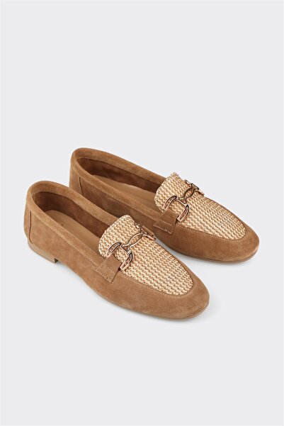 Elle Shoes Naturel Deri Kadın Loafer