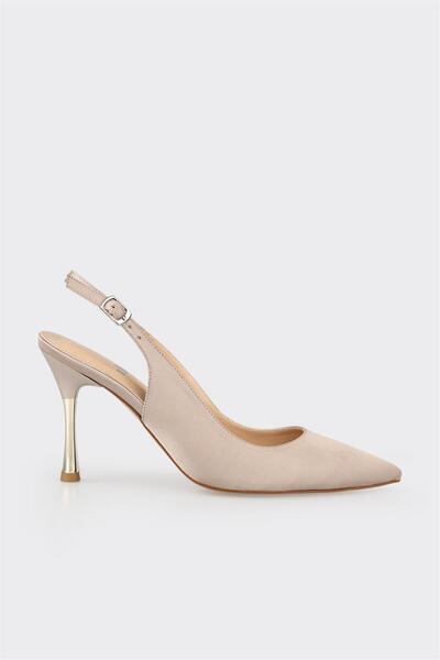 Elle Shoes Vizon Kadın Topuklu Ayakkabı