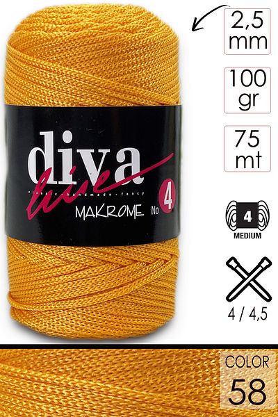 Diva İplik Diva Line Diva Macrame Σχοινί Χοντρό (αρ.: 4) 58