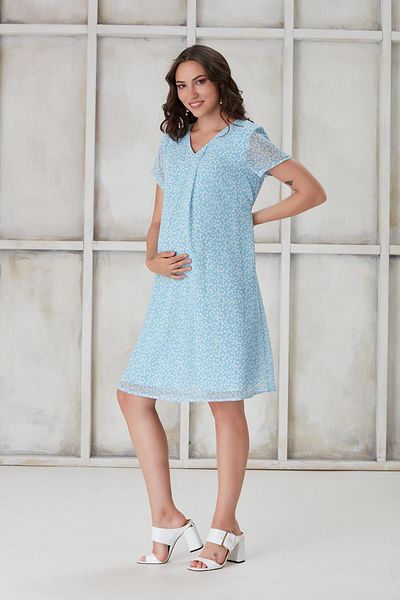 Işşıl 4521-rochie mini din șifon de maternitate cu decolteu în V cu pliuri