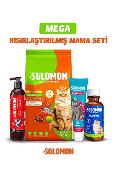 Solomon Mega Kısırlaştırılmış Kedi Mama Seti - - Kedi Mama