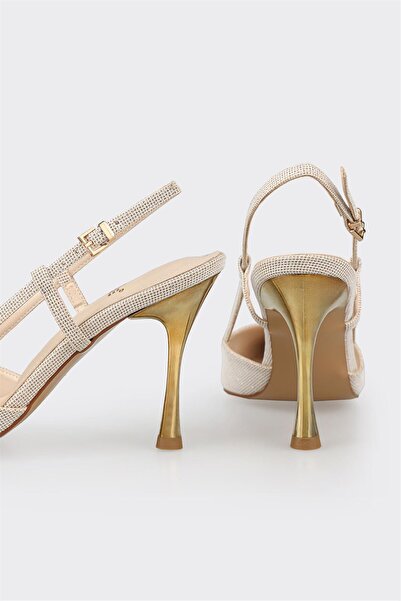 Elle Shoes Ekru Kadın Topuklu Ayakkabı