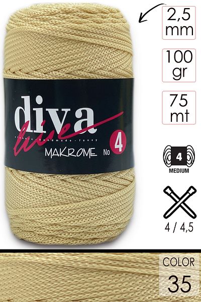 Diva İplik Diva Macrame Twine Thick (NO:4) 35 Ρεβύθια.