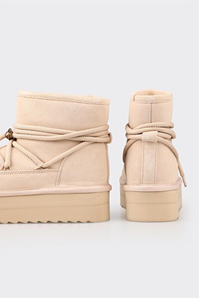 Elle Shoes Naturel Kadın Deri Bot