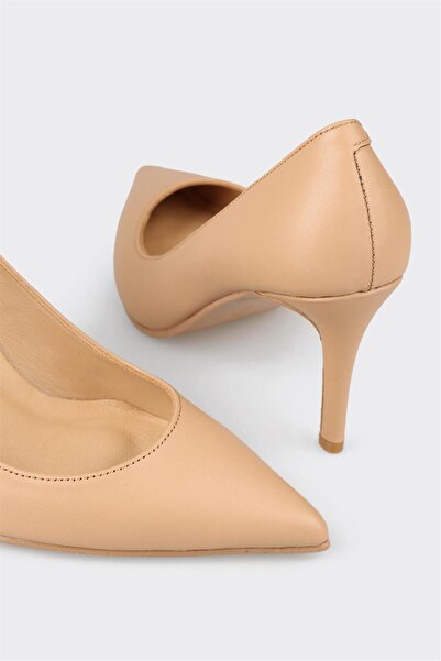 Elle Shoes Naturel Deri Kadın Stiletto