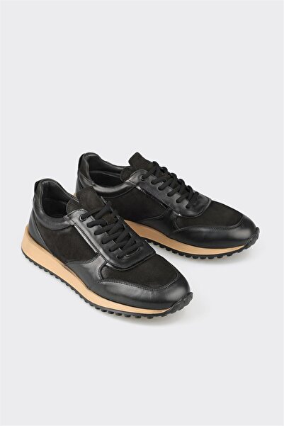 Elle Shoes Siyah Deri Erkek Spor Ayakkabı