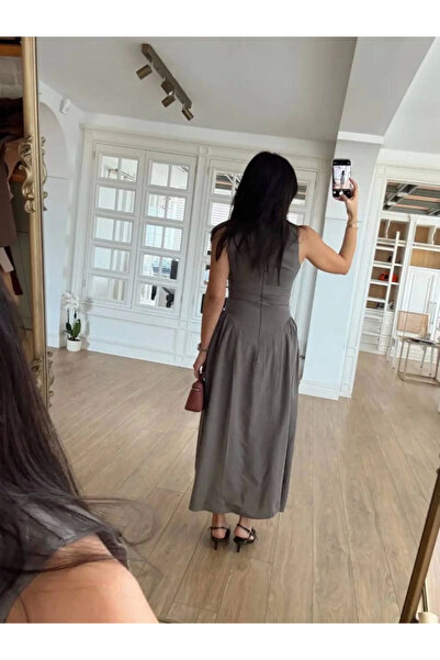 SuQ Αμάνικο Μακρύ Φόρεμα Kabardin - Γκρι