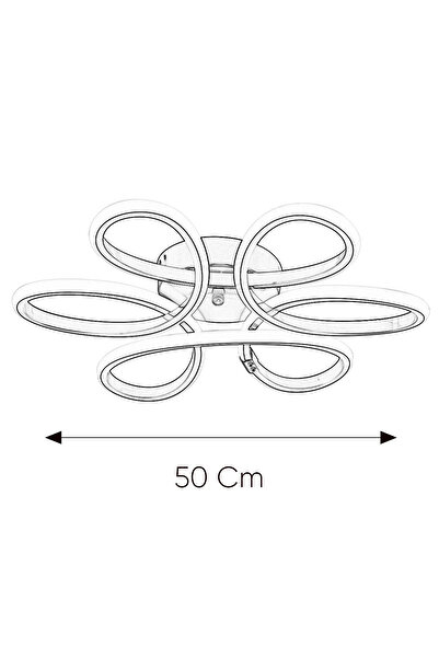 Dekorluna Alis Modern Krom Plafonyer Tavana Sıfır Beyaz Işık Salon Mutfak Yatak Odası Led Avize