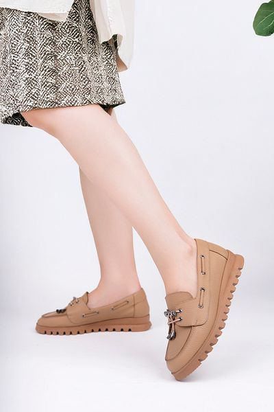 Deripabuc Genuine Leather Mink Women's Leather Loafer Shoes Trc-9901
